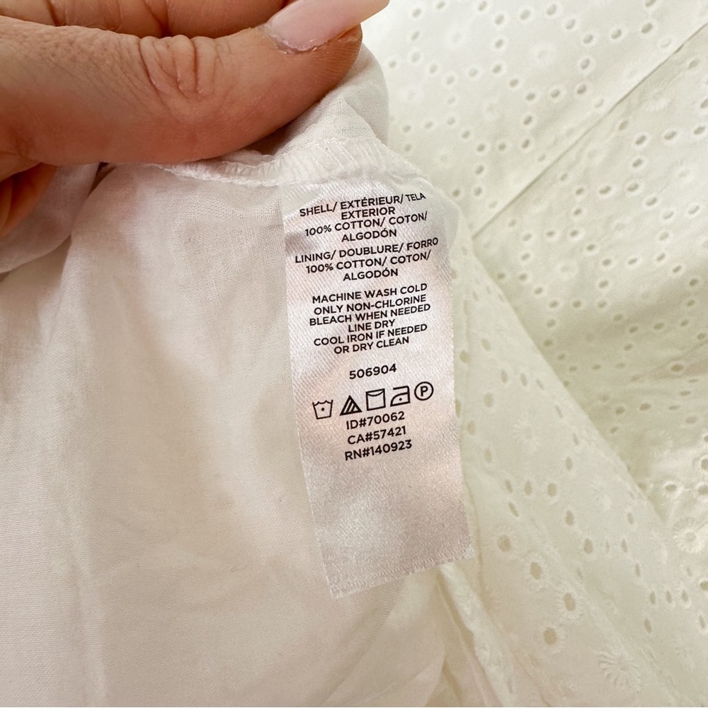 LOFT White Eyelet Mini Dress Short Sleeves - Picture 8 of 11